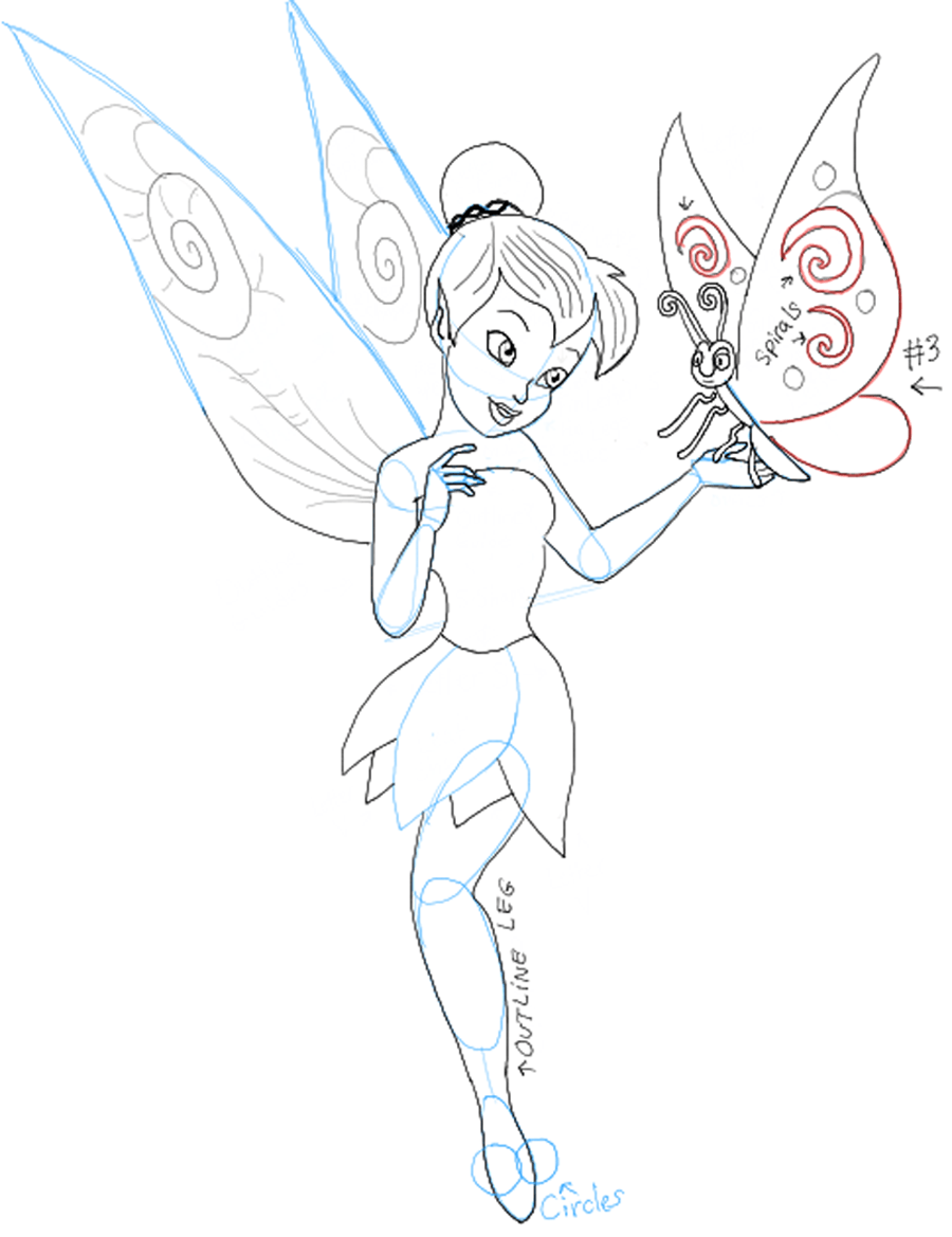 900x1169 How To Draw Tinkerbell Holding A Butterfly With Easy To Follow