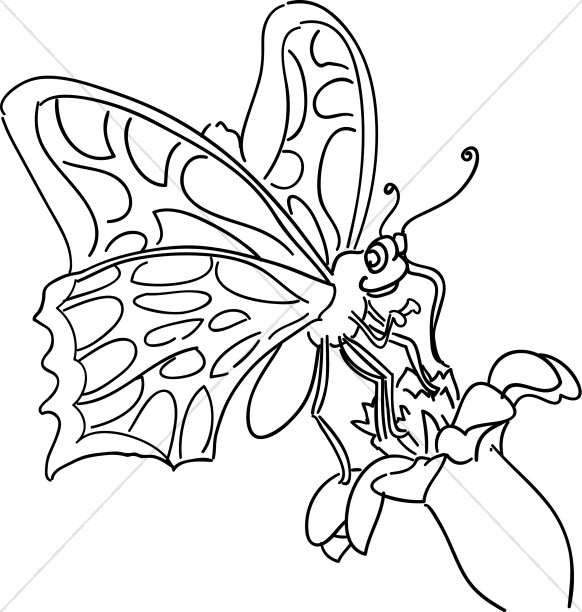 582x612 Cartoon Butterfly Childrens Church Clipart