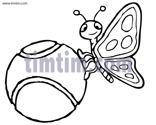523x421 Free Drawing Of A Tennis Ball Butterfly Bw From The Category
