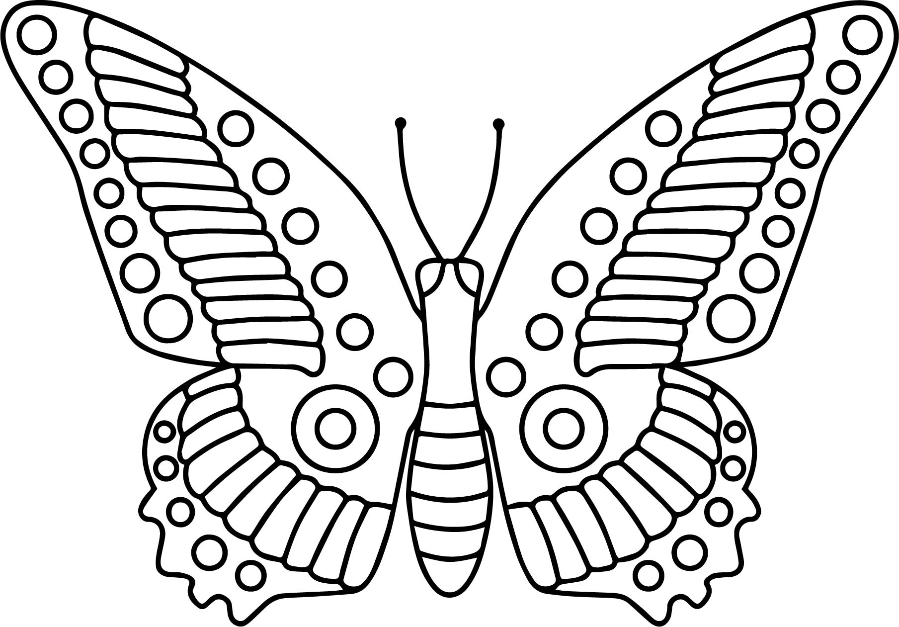 1809x1261 Butterfly Cartoon Funny Coloring Page Wecoloringpage