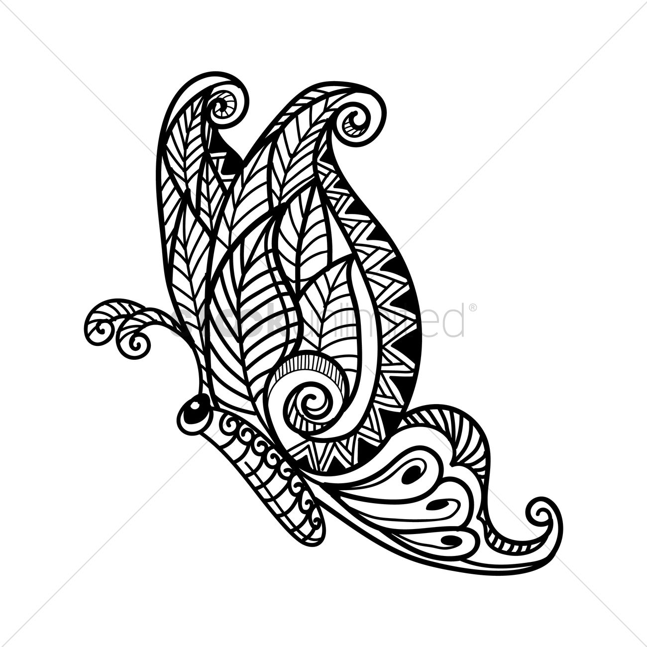 1300x1300 Decorative Butterfly Design Vector Image