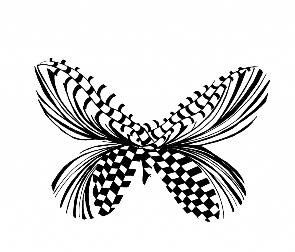 1024x877 Butterfly Pen Drawing Butterfly Drawings Black And White Clipart