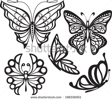 450x403 Easy Butterfly Drawings Black And White Images Butterfly