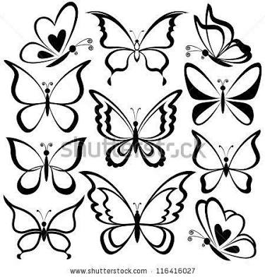 375x392 Simple Butterfly Drawings Black And White