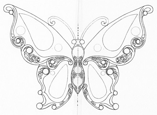 500x368 Final Sketch Design For The 18k Butterfly Project. Design