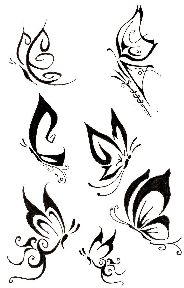 736x1152 Tribal Butterflies Tattoos Designs