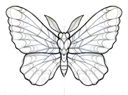 446x332 Butterfly Sketch For A Cover Tattoo Byibaka