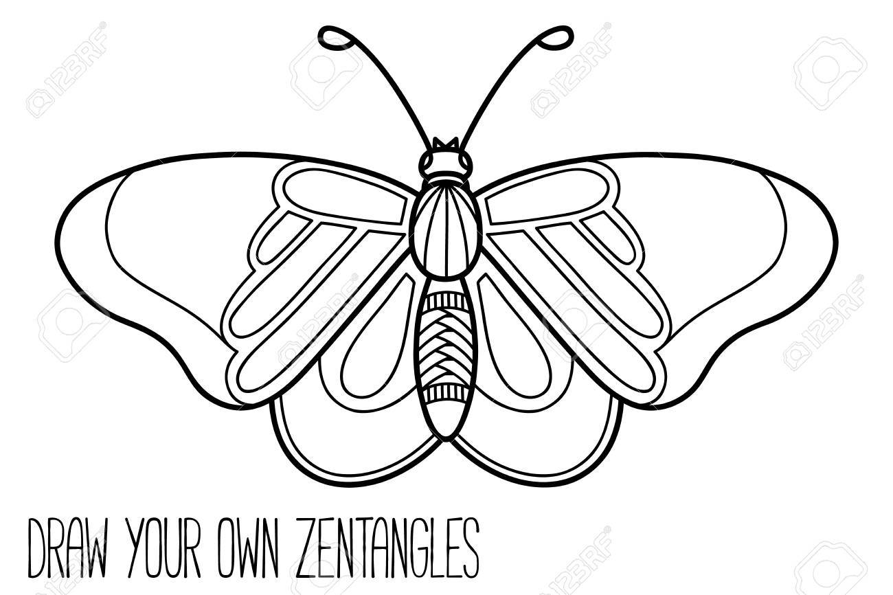 1300x866 Cute Butterfly. Vector Illustration Of Cute Ornate Butterfly