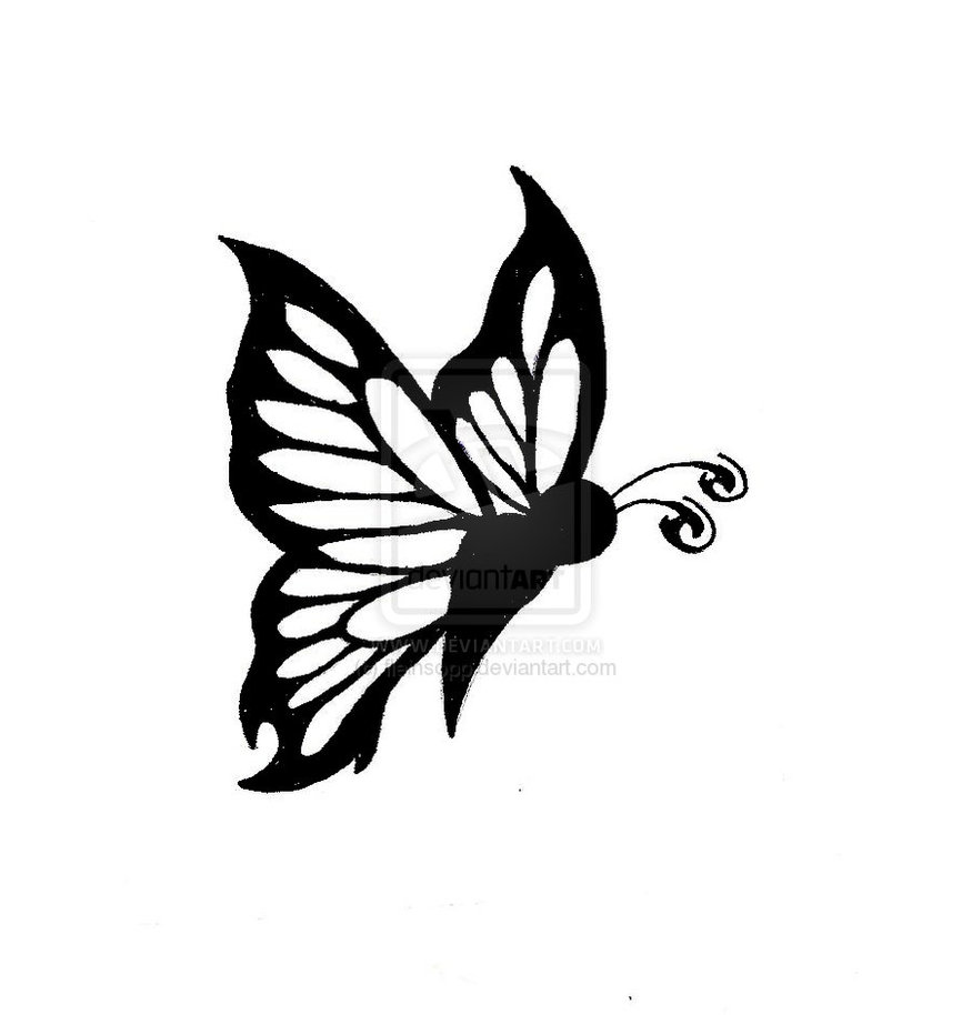 875x914 Butterfly Drawings Black And White Butterfly Tattoo 2 By