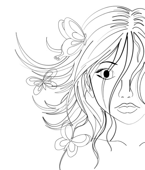 500x588 Butterfly Girl