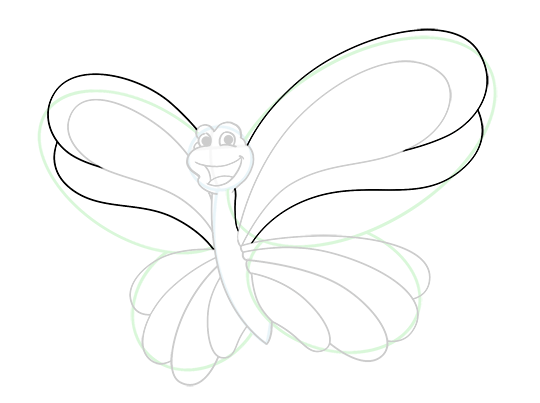 540x403 Cartoon Butterfly Step By Step Drawing Lesson