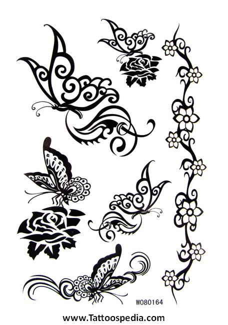 456x650 Collection Of Double Butterfly Tattoo Design