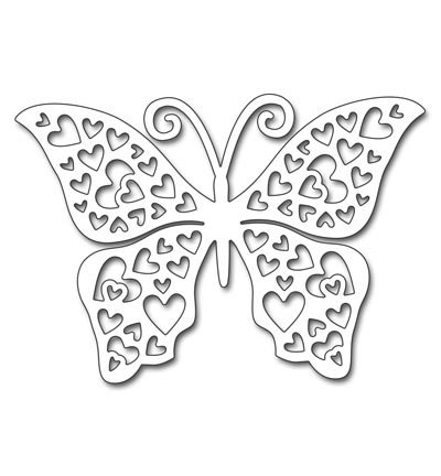 400x432 Penny Black Stamping Template Butterfly With Heart