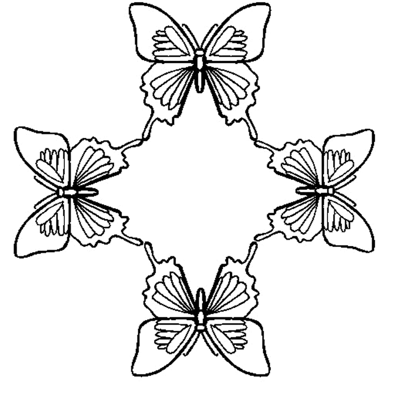 800x780 Free Butterfly Coloring Pages Butterfly Circle