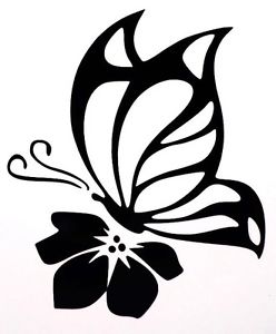 248x300 Butterfly Flower Sexy Girly Car Truck Window Vinyl Decal Sticker