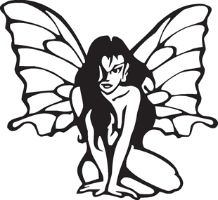 310x285 Butterfly Girl Decal Cartoon Characters Cartoons Decals