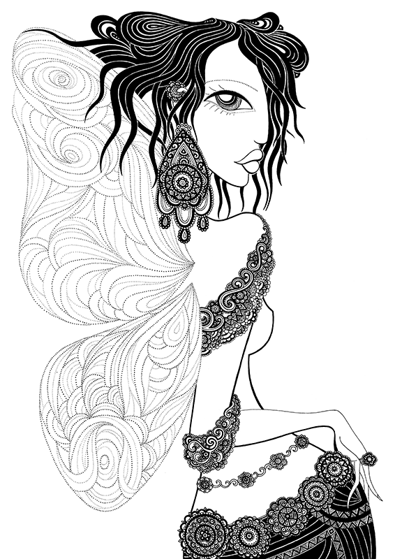 576x800 Butterfly Girls Mariya Paskovsky Illustrator And Graphic Artist