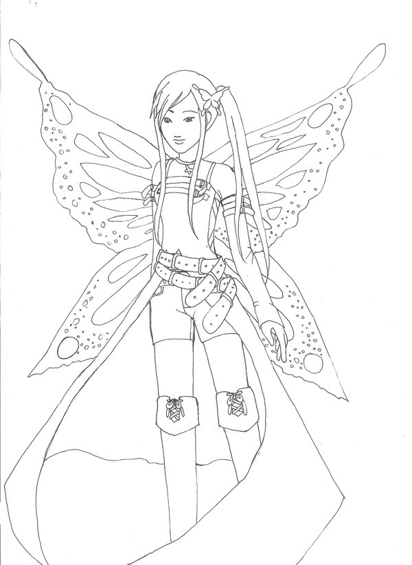 600x822 Gothic Butterfly Girl By Hikoxhinotaka