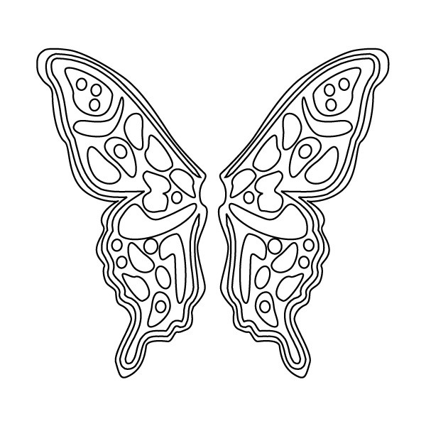 600x600 Drawn Butterfly Color Cut Out