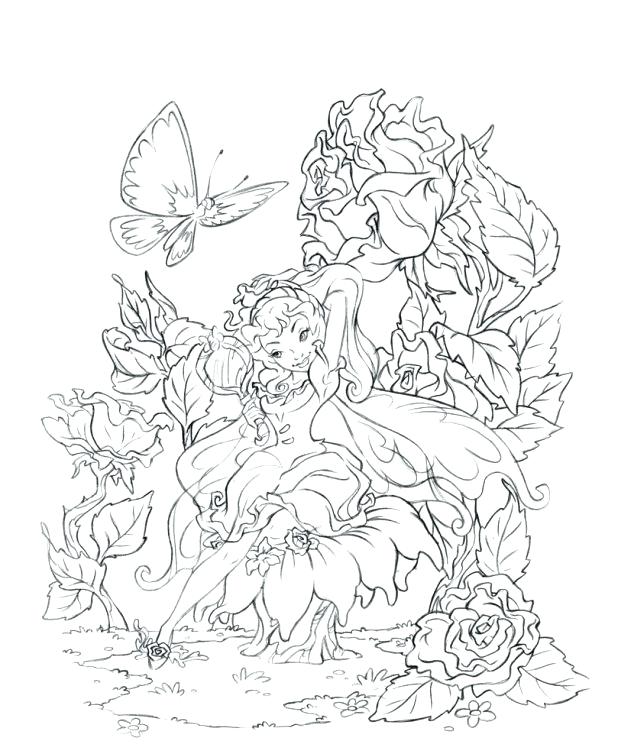 618x754 Gothic Coloring Pages Together With Butterfly Fairy Rose Coloring