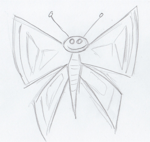 500x473 Butterfly Sketch