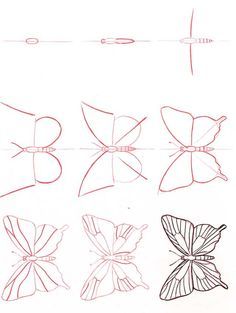 236x313 Easy Draw Butterflies Butterfly Drawing Easy Methods How