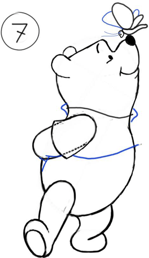 300x520 How To Draw Winnie The Poo And Butterfly With Step By Step Drawing
