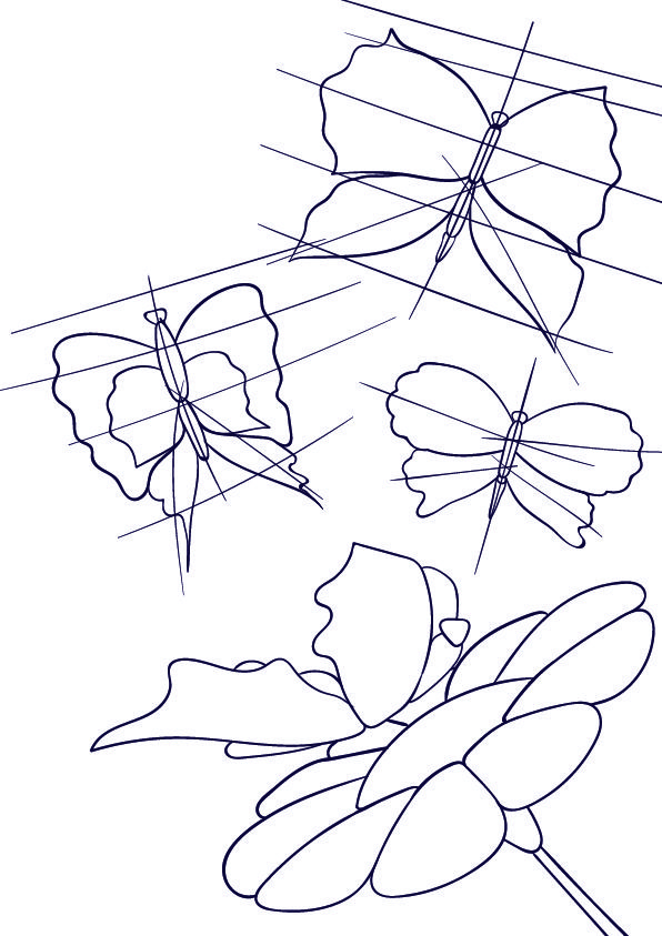 596x843 Learn How To Draw A Butterfly On A Flower Cartoon Scene Step By