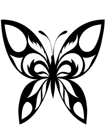 371x480 Butterfly Tattoo Coloring Page Free Printable Coloring Pages