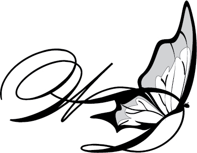 391x304 Initals With Butterfly Tattoo By Dky Designs