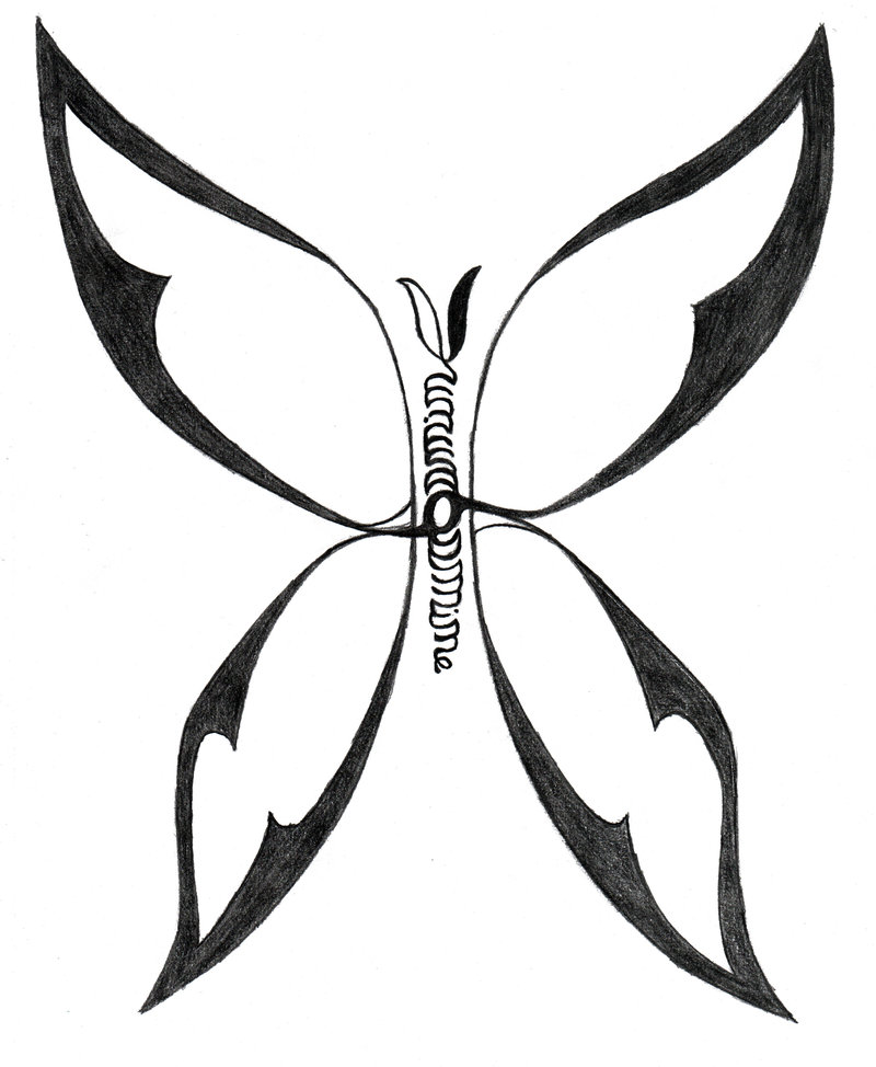 800x974 Butterfly Name Tattoo Sketch By Munin742
