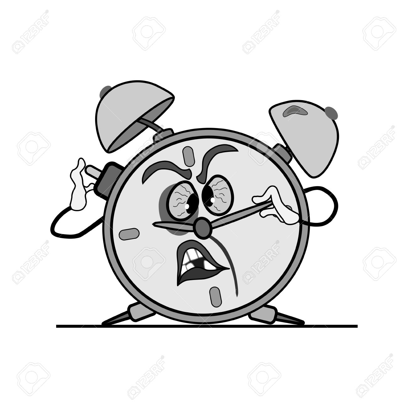 1300x1300 Battered Alarm Clock Is On Crooked Legs. Trying To Push The Button