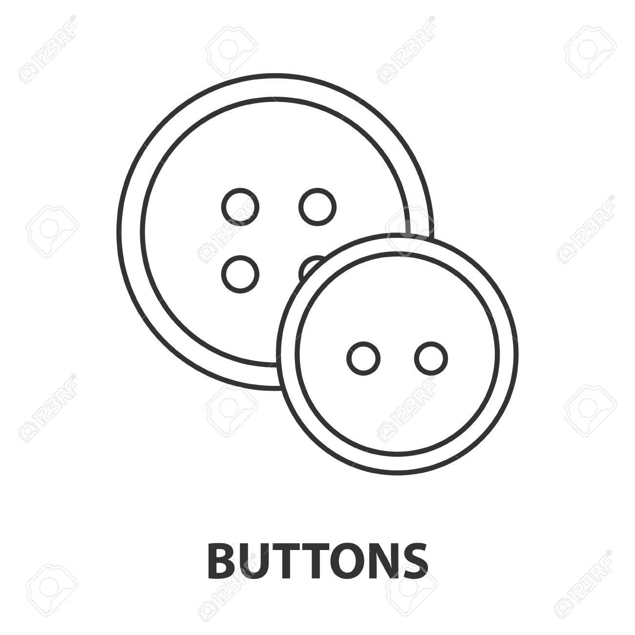 1300x1300 Buttons Icon Or Logo Line Art Style. Vector Illustration. Royalty