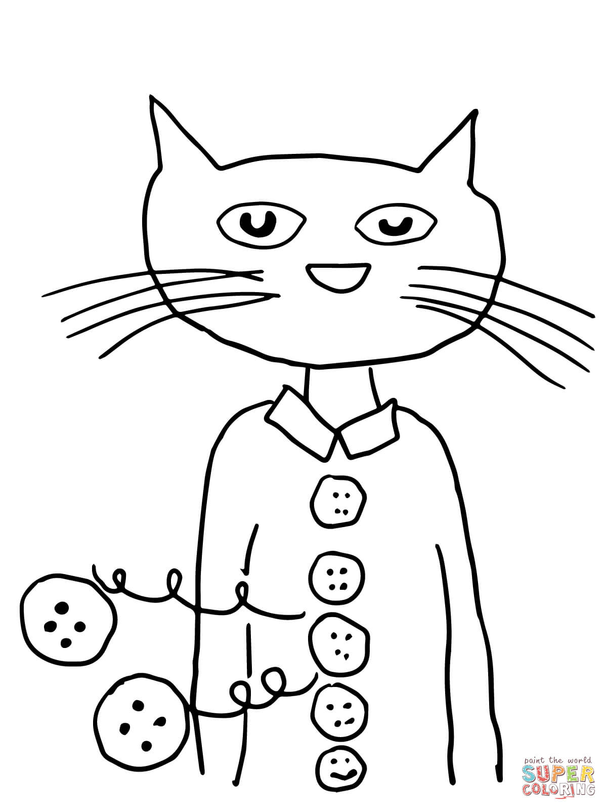 1200x1600 Pete The Cat Groovy Buttons Coloring Page Free Printable