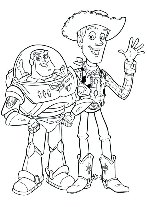 518x725 Fresh Toy Story Woody Coloring Pages New Sheriff Of Terror Buzz