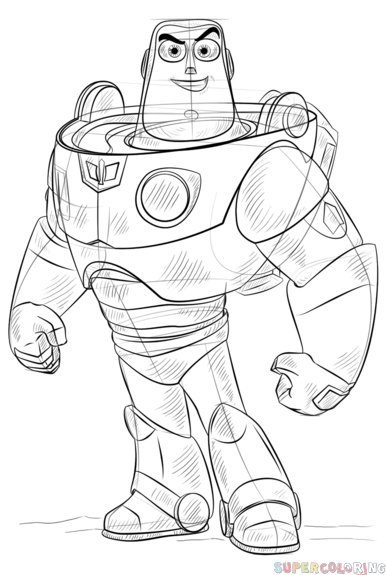 386x575 How To Draw Buzz Lightyear Step By Step Drawing Tutorials