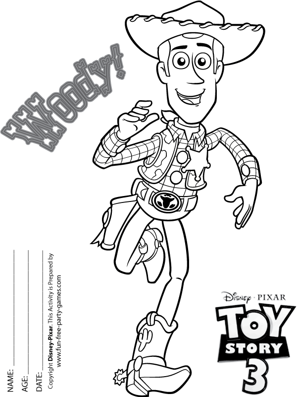 600x800 Toy Story 3 Coloring Pages Woody Cowboy Running At Ya!