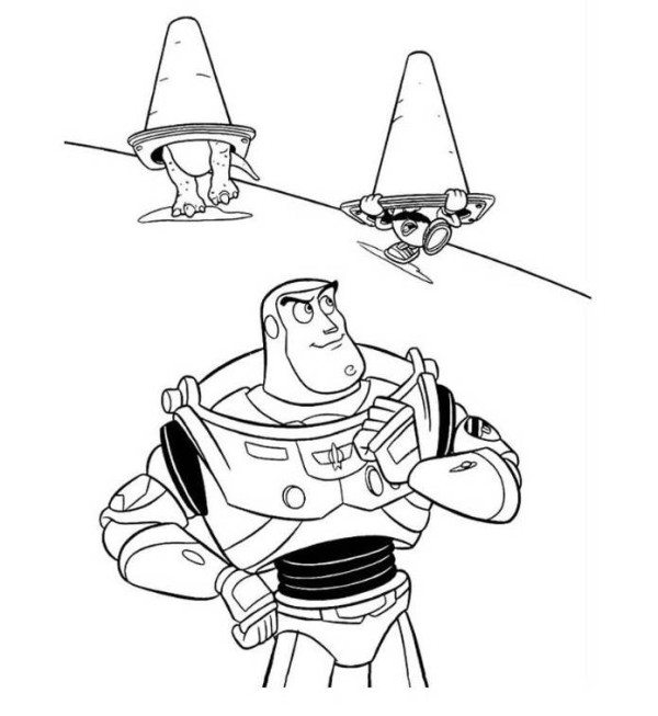 600x653 Toy Story Buzz Lightyear Skating Coloring Pages Preschool In Fancy
