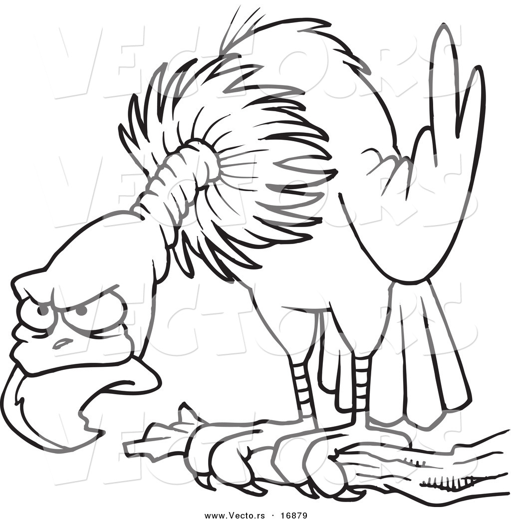 1024x1044 Vector Of A Cartoon Perched Buzzard