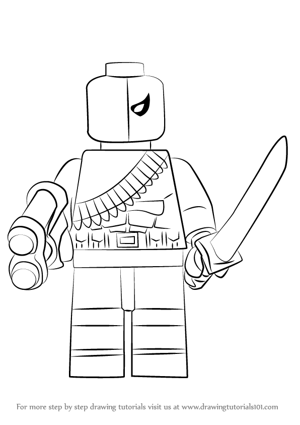 596x843 Learn How To Draw Lego Deathstroke (Lego) Step By Step Drawing