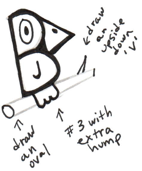 475x572 How To Draw Cartoon Birds With Alphabet Letter B Version Two