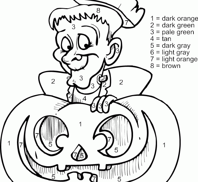 652x600 Halloween Coloring Sheets By Number Color Numbers Halloween