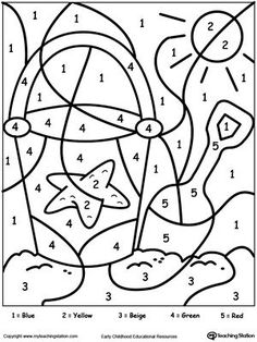236x314 Color By Number Coloring Pages For Kids 5 Math Coloring