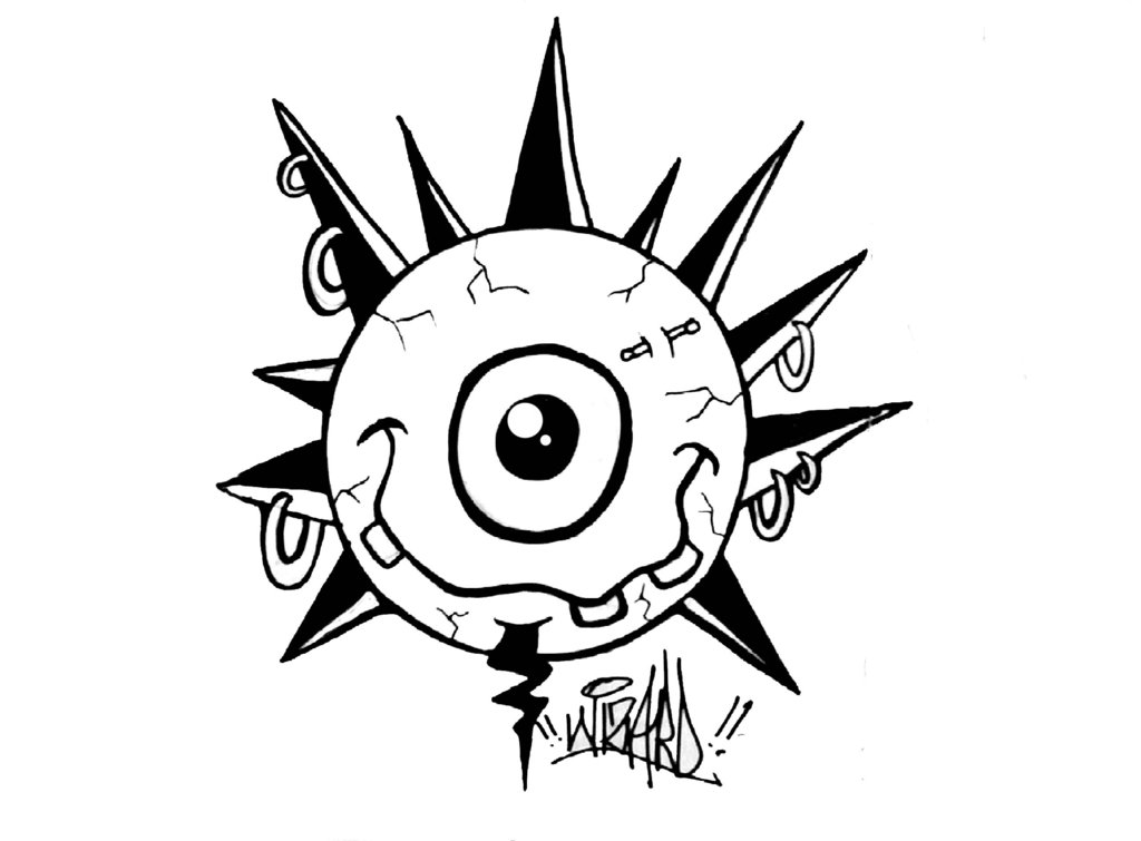 1024x755e Eye Graffiti Sticker By Wizard1labels