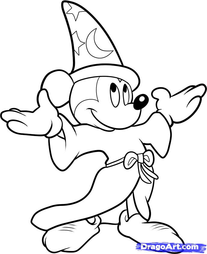 688x844 How To Draw Fantasia, Wizard Mickey Step 9 Paint Disney