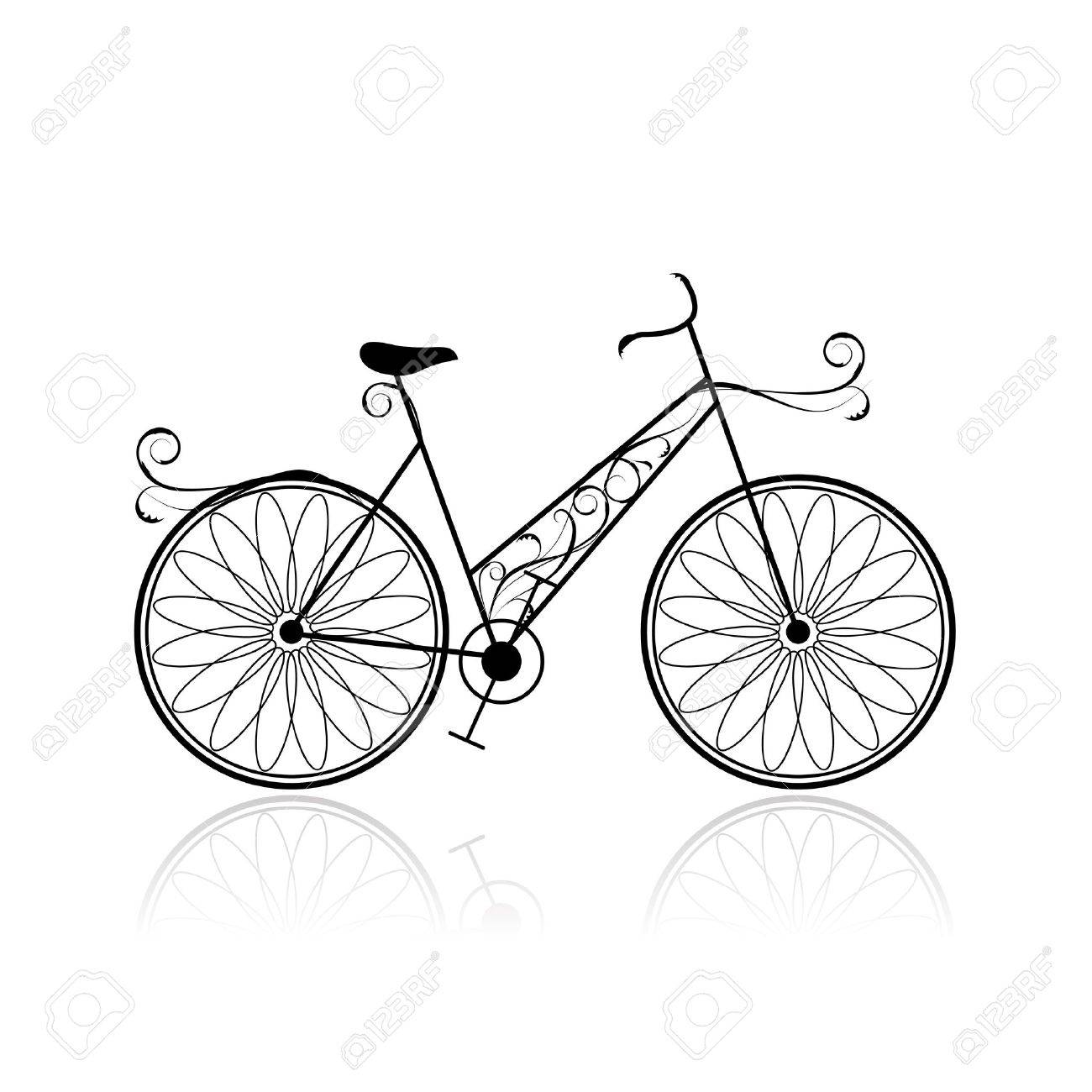1300x1300 Female Bicycle For Your Design Royalty Free Cliparts, Vectors,