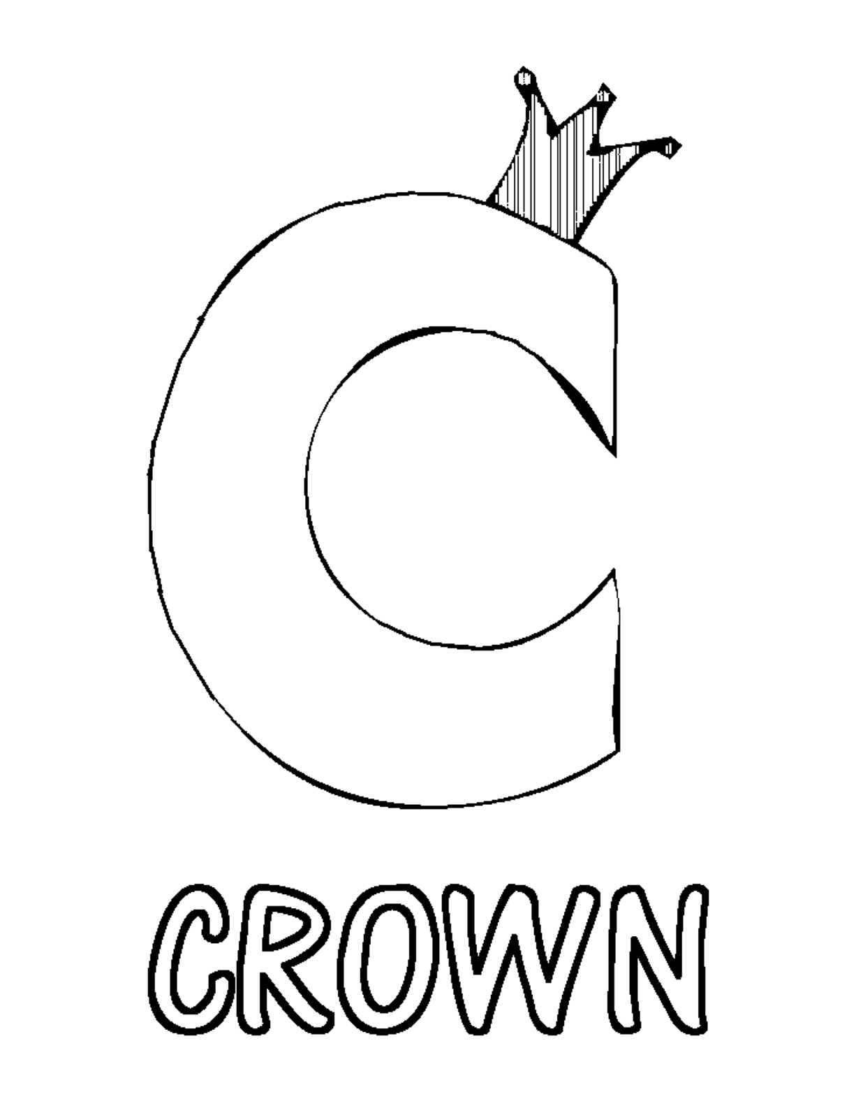 1226x1576 Crown C Coloring Pages Alphabet Alphabet App