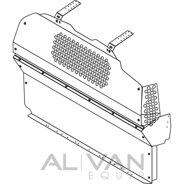 600x600 Van Bulkhead Partition, Contoured, Perf Window, Ford E Series
