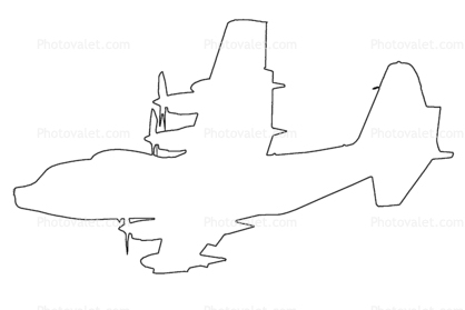 418x279 Lockheed Mc 130p Outline, Line Drawing, Shape Images, Photography