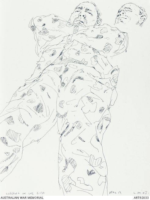 491x654 Sleeping On The C130 The Australian War Memorial